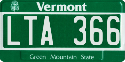 VT license plate LTA366