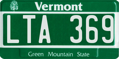 VT license plate LTA369
