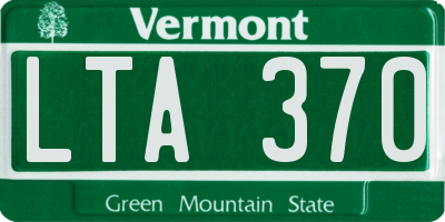 VT license plate LTA370