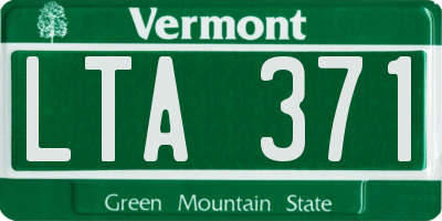 VT license plate LTA371
