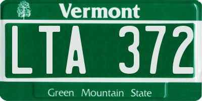 VT license plate LTA372