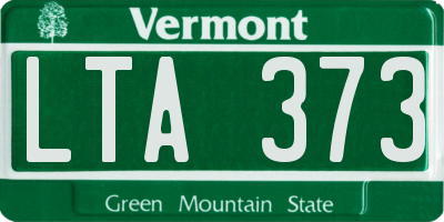 VT license plate LTA373