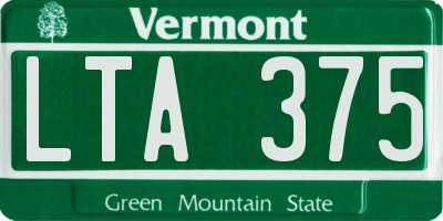 VT license plate LTA375