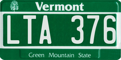 VT license plate LTA376