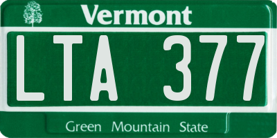 VT license plate LTA377