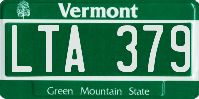 VT license plate LTA379