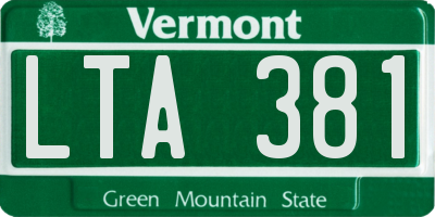 VT license plate LTA381