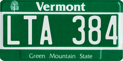 VT license plate LTA384