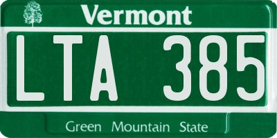 VT license plate LTA385