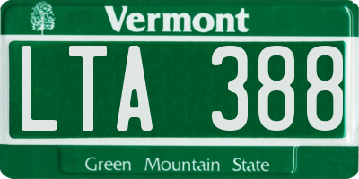 VT license plate LTA388