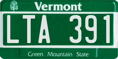 VT license plate LTA391