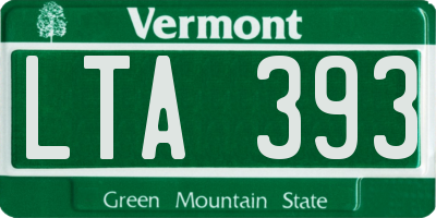VT license plate LTA393