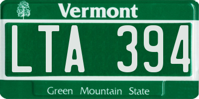 VT license plate LTA394