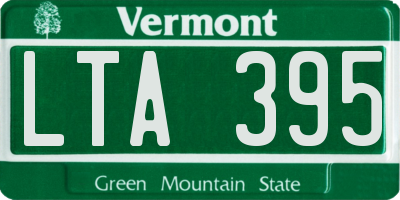 VT license plate LTA395