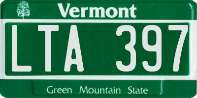 VT license plate LTA397