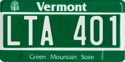 VT license plate LTA401