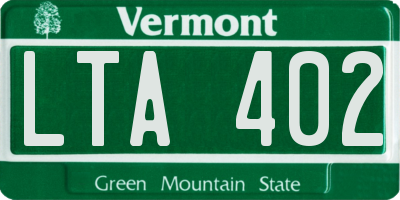 VT license plate LTA402