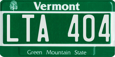 VT license plate LTA404