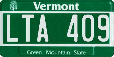 VT license plate LTA409