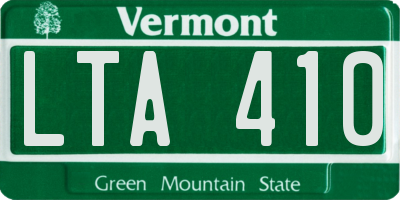 VT license plate LTA410