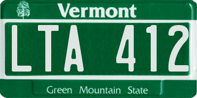 VT license plate LTA412