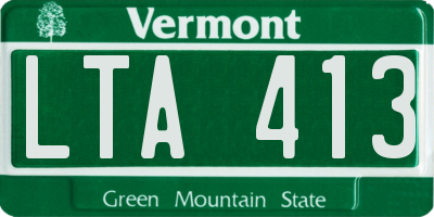 VT license plate LTA413