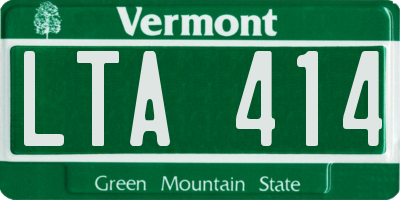 VT license plate LTA414