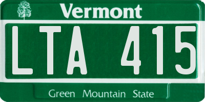 VT license plate LTA415