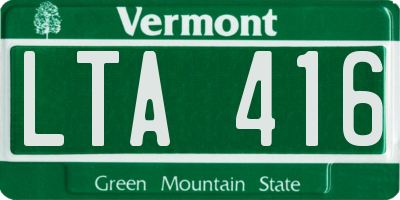 VT license plate LTA416
