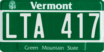 VT license plate LTA417