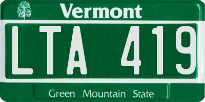 VT license plate LTA419