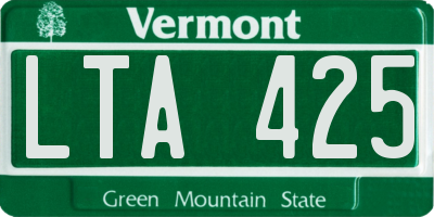VT license plate LTA425