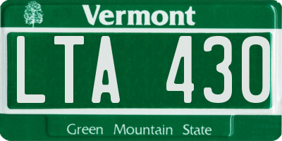 VT license plate LTA430