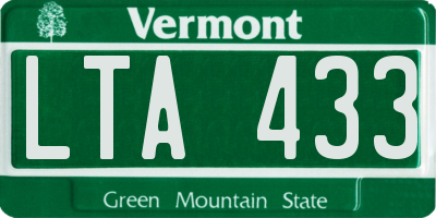 VT license plate LTA433