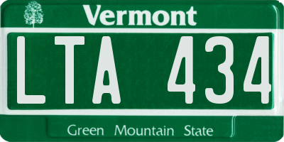 VT license plate LTA434