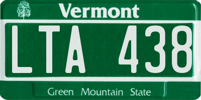 VT license plate LTA438