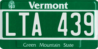 VT license plate LTA439