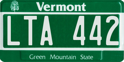 VT license plate LTA442