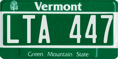 VT license plate LTA447