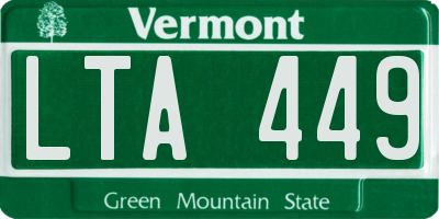 VT license plate LTA449