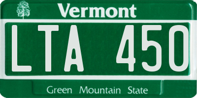 VT license plate LTA450
