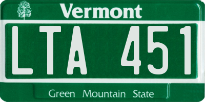 VT license plate LTA451