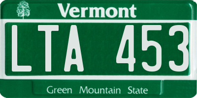 VT license plate LTA453