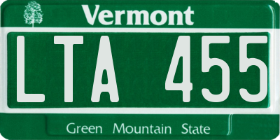 VT license plate LTA455