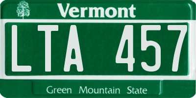 VT license plate LTA457