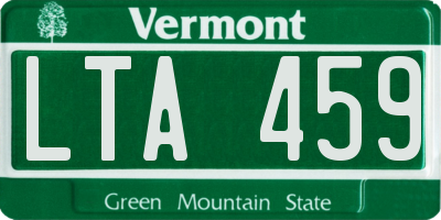 VT license plate LTA459
