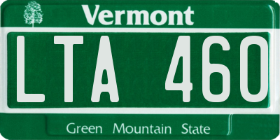 VT license plate LTA460