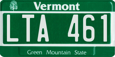 VT license plate LTA461