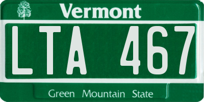 VT license plate LTA467
