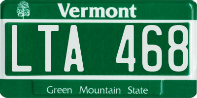 VT license plate LTA468